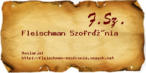Fleischman Szofrónia névjegykártya